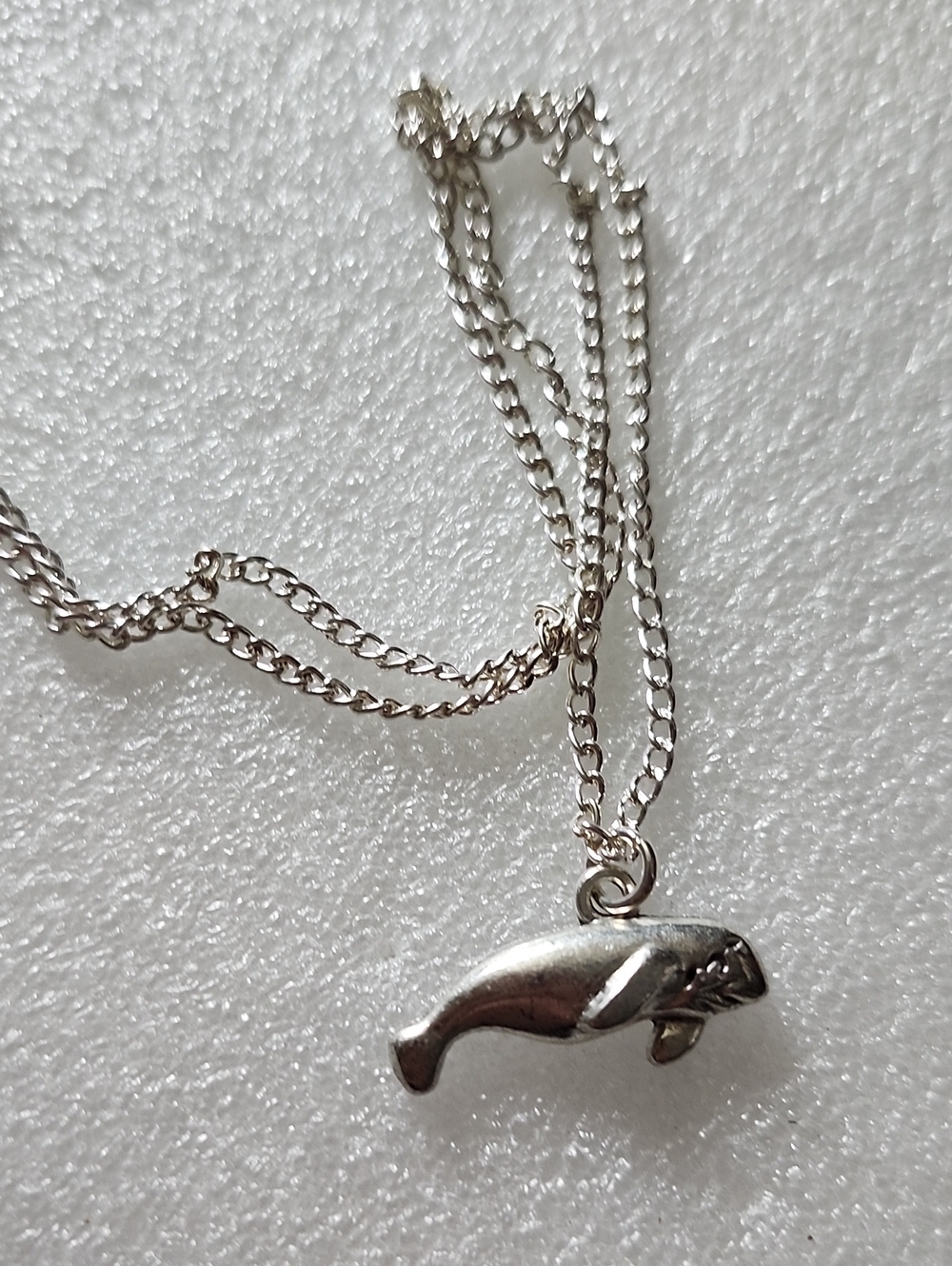Hand Crafted Silver Manatee Pendant Necklace